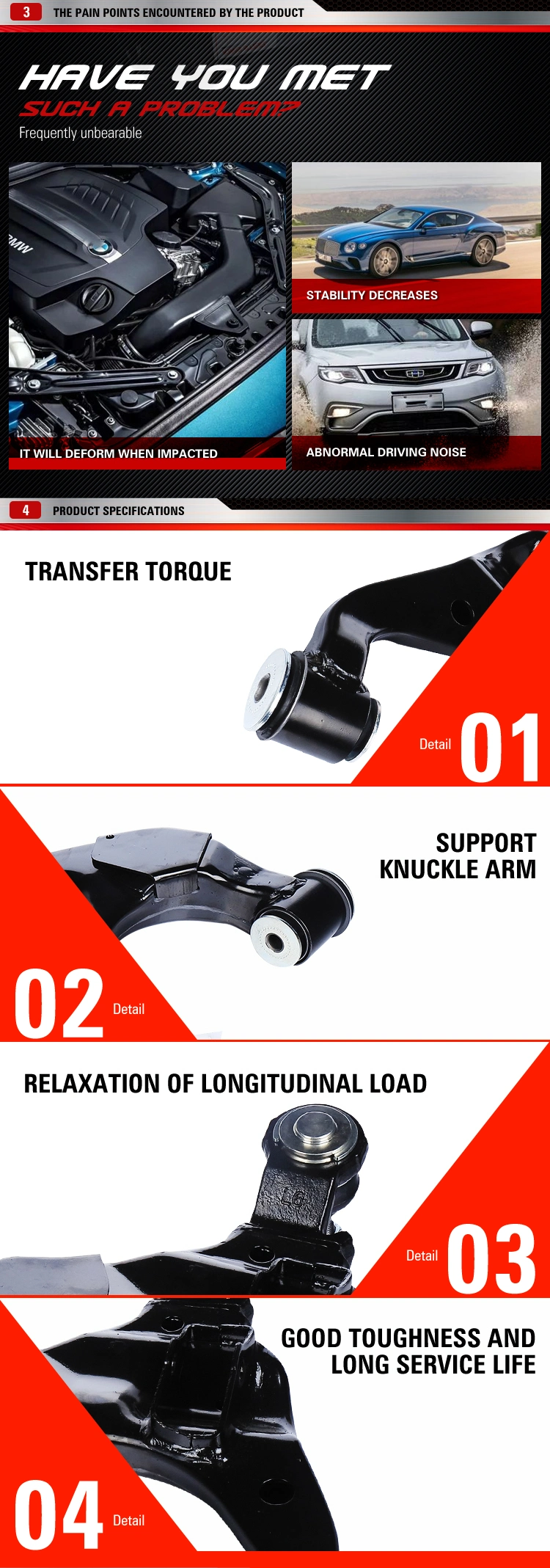 Kingsteel Wholesale Auto Suspension System Left Control Arm for Honda Cr-V RM 2013-2019 OEM (51360-T1W-E12)